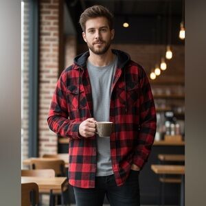 Men's Hurley Plaid Hooded Flannel